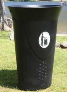 Luna Litter Bin 60lt Black with Metal Liner/Fixings